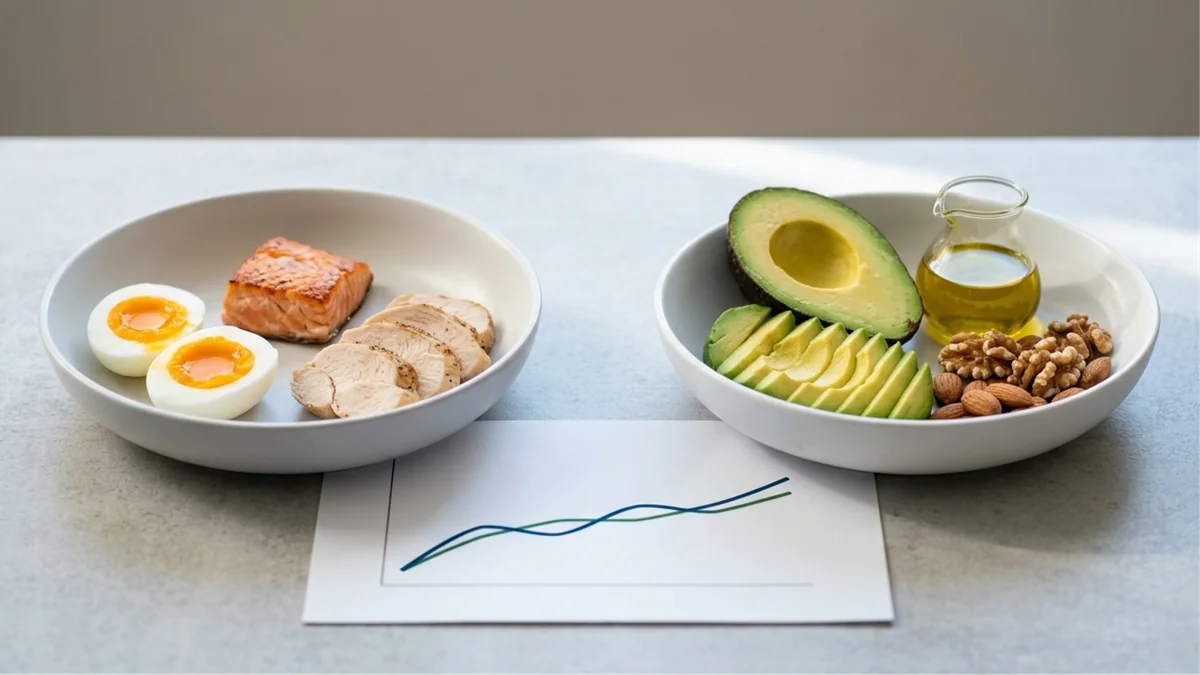 Chart: dietary fat intake vs testosterone levels from population studies